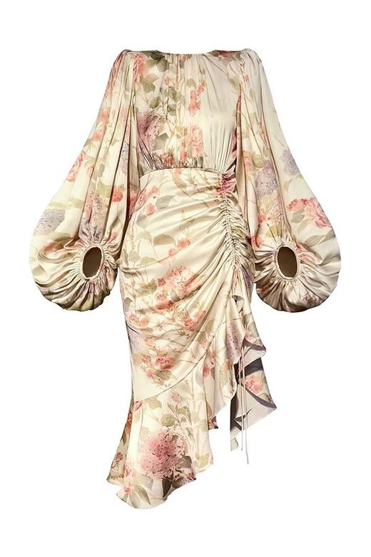 L.Fleuri 法式印花灯笼袖连衣裙 17010 商品图5