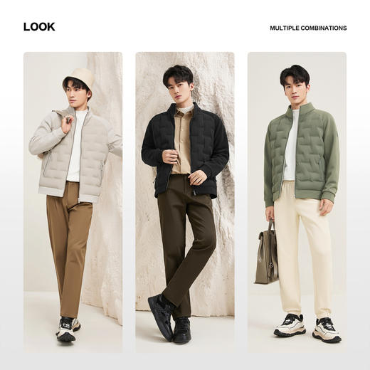 【RDS责任羽绒认证】柒牌立领羽绒服白鸭绒抗皱保暖微弹拼接外套129E70970 商品图2