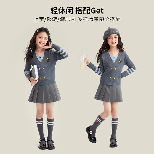 韩系假两件学院针织衫 商品图3