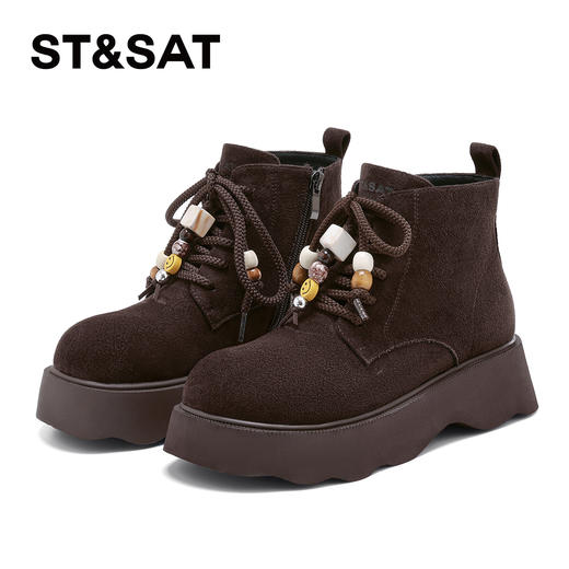 星期六复古大头厚底工装靴SSD4116CCF 商品图11