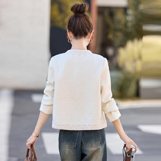复古洋气蕾丝拼接，减龄上衣新中式国风外套HR-LT2703 商品图2