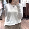 Famecoco基础款圆领长袖打底针织衫女套头纯色薄毛衣FAC1DB019 商品缩略图0