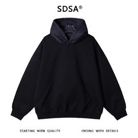 LD343SDSA男士秋冬新款痞帅男装韩版拼接贴布字母设计连帽卫衣时尚潮流