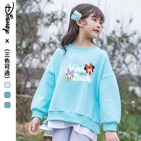  【Disney/迪士尼】C05春秋季女童卫衣童装长袖宽松圆领文艺潮款