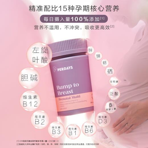 perdays女士多种复合维生素4倍高胆碱孕妇活性叶酸15种孕期营养 商品图1