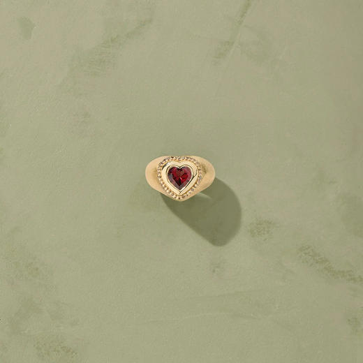 订购4周到｜Tityaravy-Gini-金色 心形 石榴石 戒指［法国设计师］ 商品图1
