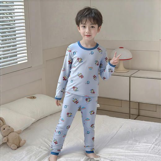 （两套5折）儿童睡衣套装纯棉 女童无骨家居服两件套 男宝宝秋衣秋裤内衣套装 商品图7