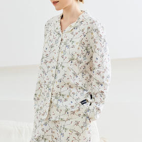 Domiamia 成人纱布长袖月子服（有哺乳口）孕期哺乳家居服