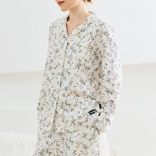 Domiamia 成人纱布长袖月子服（有哺乳口）孕期哺乳家居服 商品图0