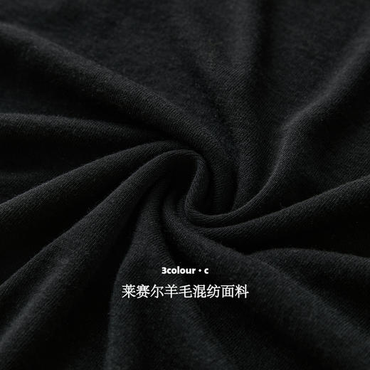 三彩【远山眉黛】2025冬季新款莱赛尔T恤盘扣立领上衣打底衫修身C 商品图3