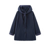 HR YBX8506撞色学院风连帽新款风衣外套中长款宽松大衣 商品缩略图4