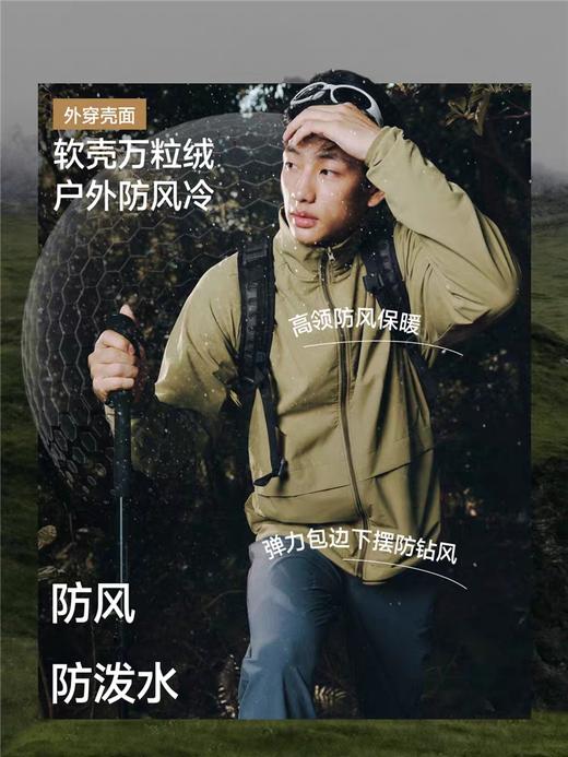 蕉下男士轻量万粒绒外套PM129双面穿摇粒绒上衣男保暖秋装夹克 商品图2