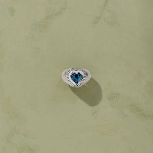 订购4周到｜Tityaravy-Gini-银色 心形 蓝托帕石 戒指［法国设计师］ 商品图1