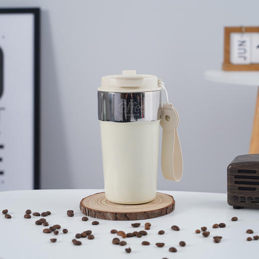 秋冬【陶瓷内胆咖啡杯】316不锈钢保温杯 便携手提简约直饮吸管双饮杯 商品图9