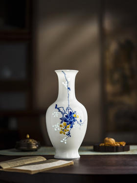 富玉 |  景德镇陶瓷花瓶中式手绘五彩玲珑客厅插花高档家居摆件初夏瓶