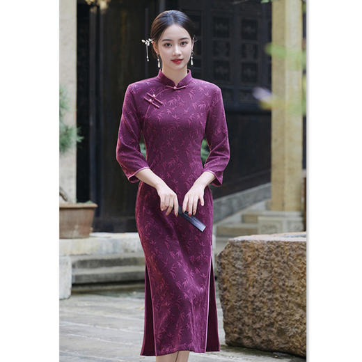 复古中国风，长款七分袖旗袍GX-209652 商品图3
