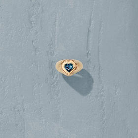 订购4周到｜Tityaravy-Gini-金色 心形 蓝托帕石 戒指［法国设计师］