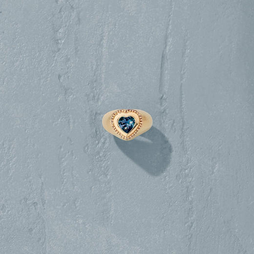 订购4周到｜Tityaravy-Gini-金色 心形 蓝托帕石 戒指［法国设计师］ 商品图0