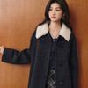 【严选】【牛角可露丽】诗凡黎100绵羊毛大衣2025冬新款羊羔毛领毛呢外套7G9370261 商品缩略图2