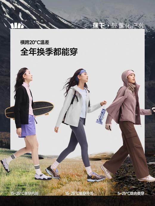 蕉下三合一运动外套ST016新款防风防泼水保暖户外徒步登山运动软壳 商品图3