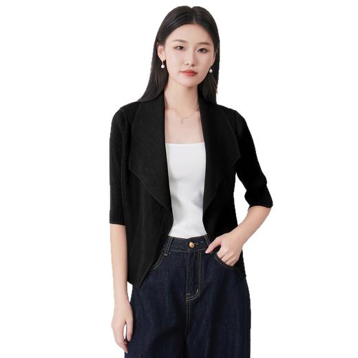 「自」全新升级【铂金会员220/天猫289/差价69】(01923)洛诗琳新款气质翻领外套2025早秋通勤百搭宽松显瘦短外套女 商品图4