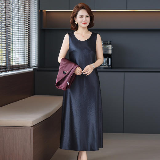 FW 8532时尚两件套妈妈装西装外套无袖连衣裙套装 商品图1