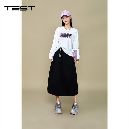 秋上新黑色宽松大摆休闲百搭气质款半身长裙3253044 商品图0