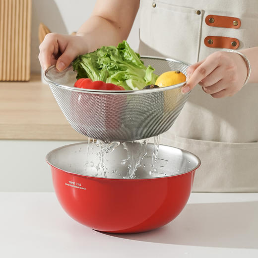 易铂YisPot不锈钢艾铂钠多功能料理盆316母婴级材质，⁥不易变形、‍耐摔耐高温→申布伦黄、安哥拉红、克莱因蓝三色可选 商品图2