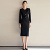 IWY/经典黑色小香风西装套裙女时尚酒店经理接待工作服两件套裙WCS128 商品缩略图4