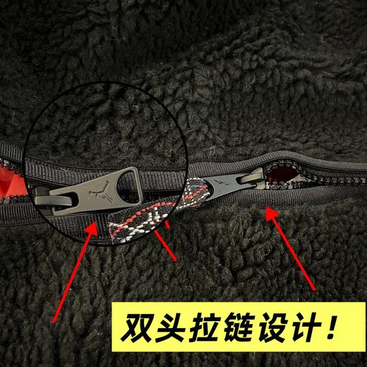 乔家羊羔绒标识立领拉链夹克外套（波哥黑色M码 蕾姐白色S） 商品图11