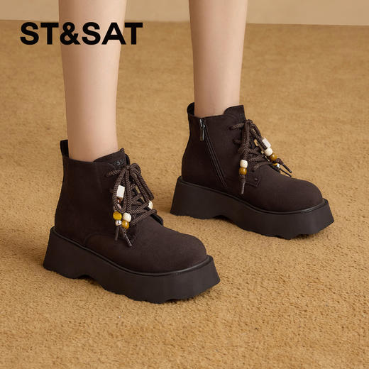 星期六复古大头厚底工装靴SSD4116CCF 商品图2