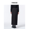 VIMAGE纬漫纪长款休闲百搭气质开叉黑色直筒2025秋季新款半身裙V2406105 商品缩略图4