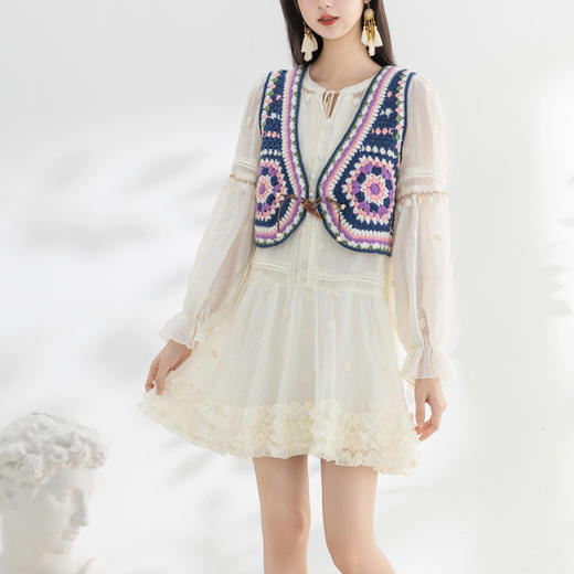 苏苏姐家其朵马甲手工diy钩针编织上衣4股牛奶棉毛线团材料包 商品图3