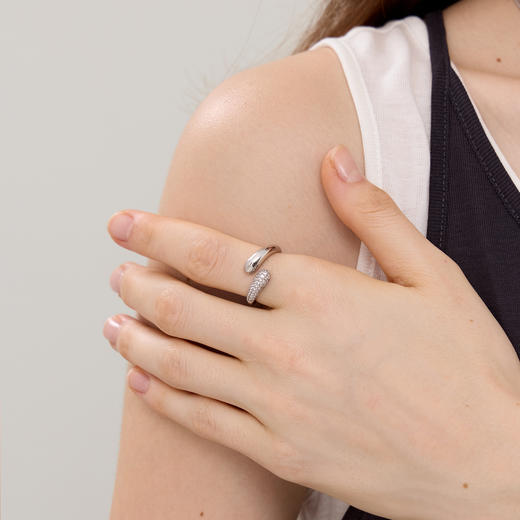 ARSIS｜流光系列 流光水滴开口戒 商品图2