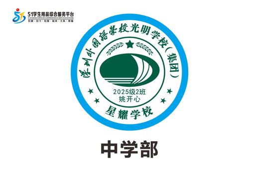 定制深圳外国语学校光明学校（集团）星耀学校校徽布贴缝制包邮51 商品图2