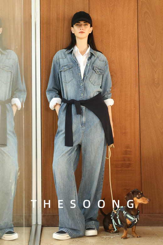 THESOONG|1960s新复古工装革命美学牛仔连体裤HBNZ7268 商品图0