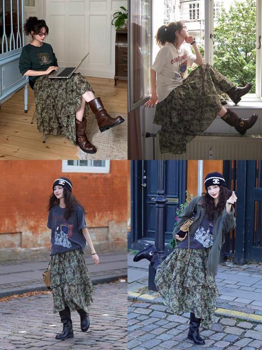 浮生八记/25C136/复古腰果花不规则半身裙 商品图2