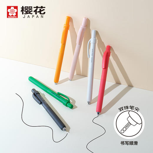 樱花(SAKURA)速干中性笔整盒 双珠低重心学生按动式刷题笔0.5mm中高考考试笔黑杆防水签字笔12支_MW 商品图4
