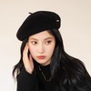 疯帽子 奢级羊绒羊毛贝雷帽女秋冬纯色文艺复古休闲画家帽子RJ011 商品缩略图1