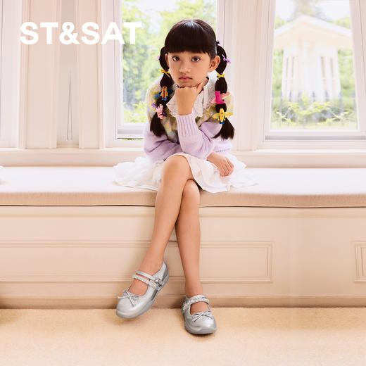 【童鞋】星期六精致双带防滑女童运动玛丽珍SSD3191U0W 商品图3