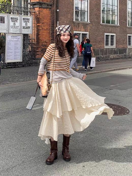 浮生八记/25C136/复古腰果花不规则半身裙 商品图0