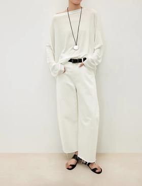 G1356 CC 简约毛边圆弧九分牛仔裤