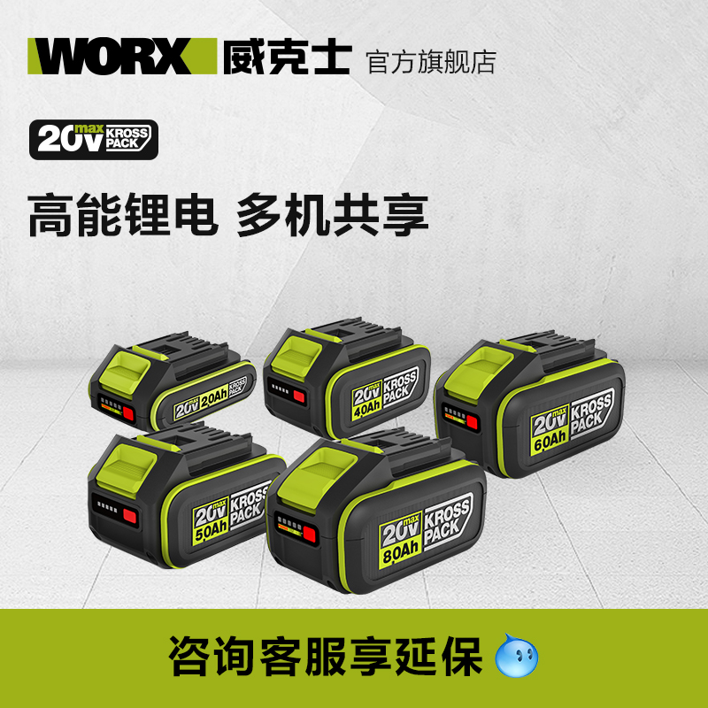 威克士20V锂电电池WA3054原装锂电池充电器通用锂电平台大脚板