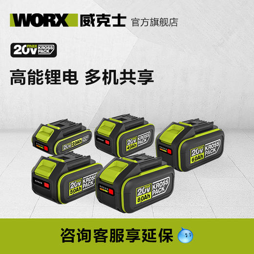 威克士20V锂电电池WA3054原装锂电池充电器通用锂电平台大脚板 商品图0