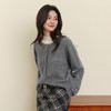 【严选】孟子义代言诗凡黎拉毛羊毛圆领针织开衫2025冬新款软糯舒适毛衣女7G9133001 商品缩略图2