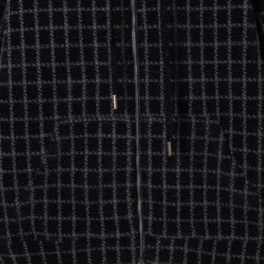 WT251SDSA男士秋冬新款痞帅男装极简风撞色格子拉链开衫抽绳连帽卫衣潮 商品图3