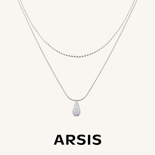 ARSIS｜流光系列 水滴波光双层项链 商品图0