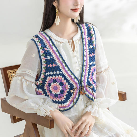 苏苏姐家其朵马甲手工diy钩针编织上衣4股牛奶棉毛线团材料包 商品图1