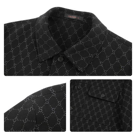 【满身提花工装茄克】柒牌翻领夹克2025秋季弹力柔软都市时尚外套129K70730 商品图3