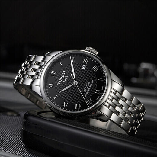 天梭Tissot力洛克系列80机芯机械男表黑盘钢带T006.407.11.053.00 商品图1